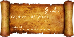 Gajdics Líviusz névjegykártya
